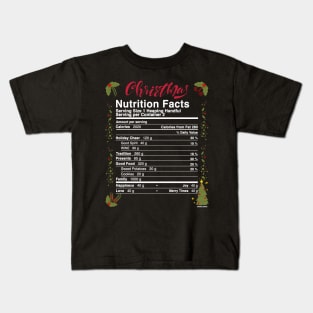 Christmas Nutritional Facts Family matching Pajamas  Funny Food Idea For Xmas Kids T-Shirt